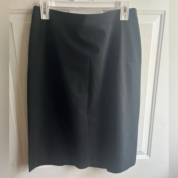 LAFAYETTE 148 New York $298 Black Virgin Wool Classic Pencil Skirt Size 12 EUC - Picture 1 of 7